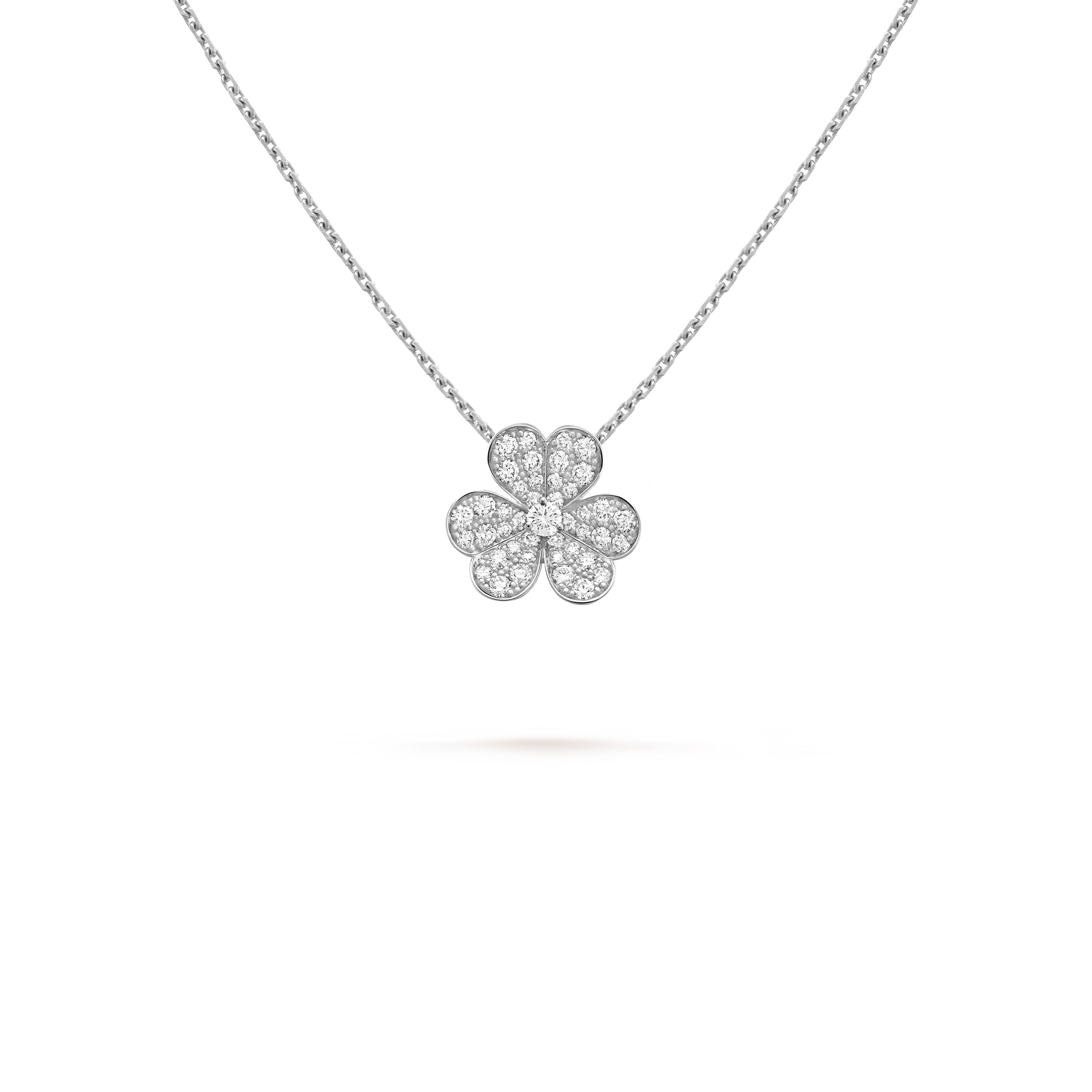 v*n cl*f arpels frivole pendant, small model - white gold, Di*m*nd vcard31800